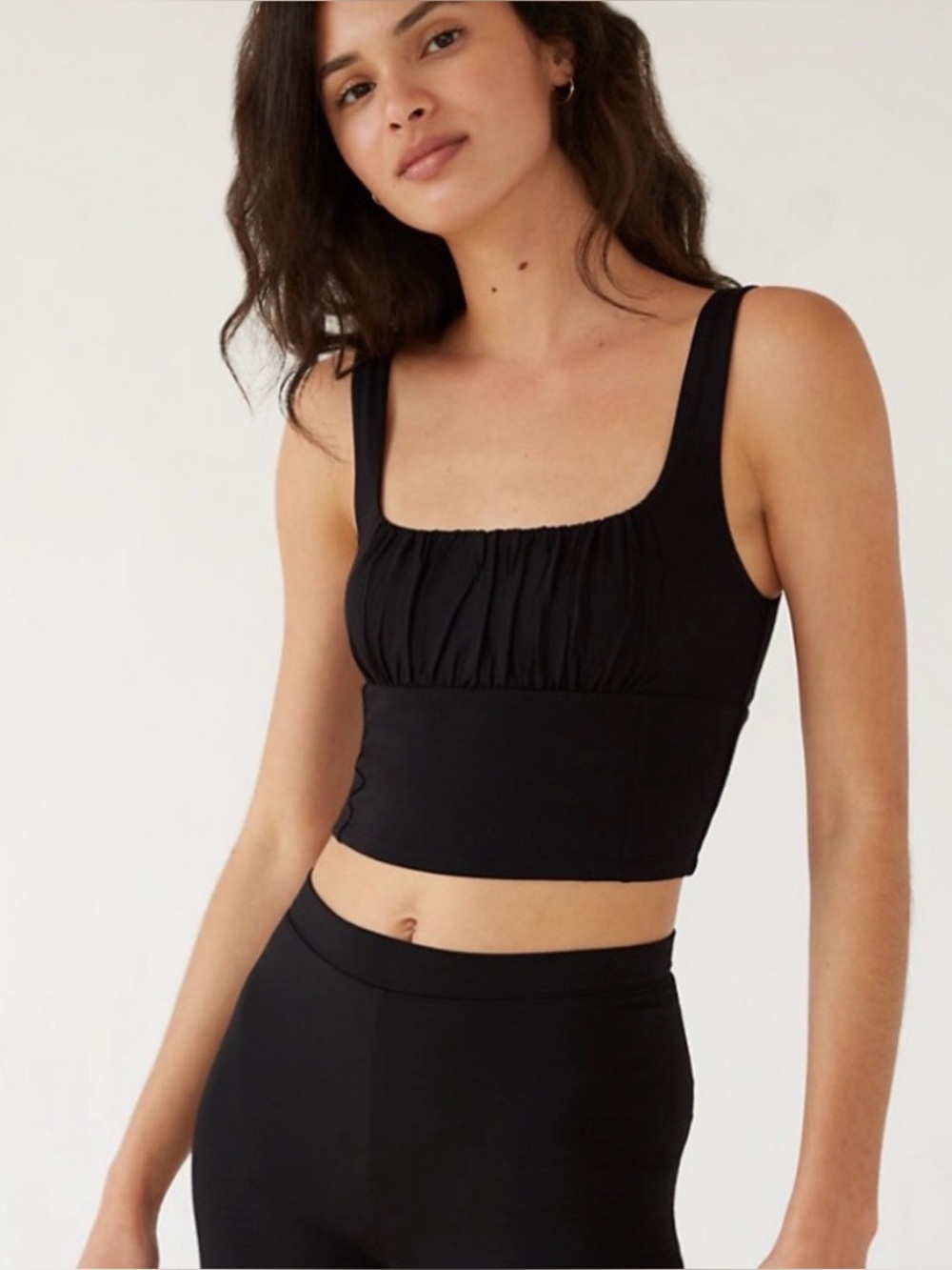 Wilfred Black Ruffle Crop Top